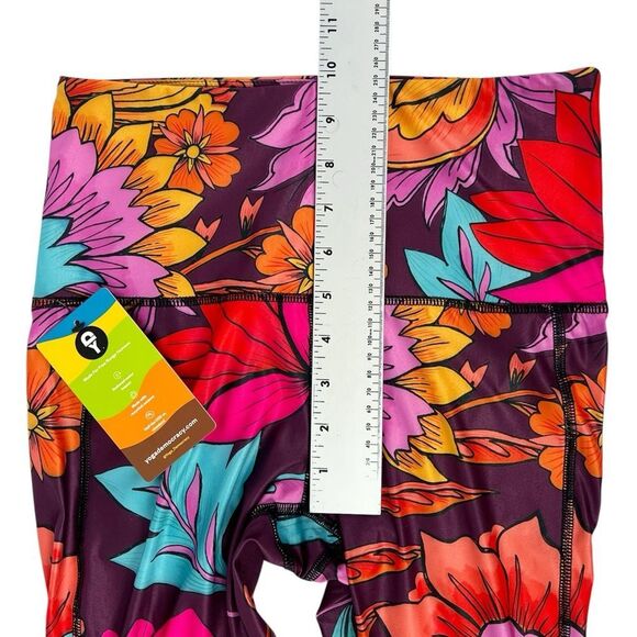 Yoga Democracy Original Bell Bottoms Indie Flow Maroon Orange Floral Size Small - Picture 7 of 10